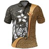Gold Kanaka Maoli Polo Shirt Featuring Turtle With Hook 3D Printed Polo Shirt For Father'S Day