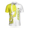 Golf Ball Skull Printed Polo Shirt - Edgy And Cool Design For Golfers With Polo Collar