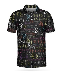 Golf Stickfigures Polo Shirt With Athleisure T-Shirt - Eye-Catching And Contemporary Athleisure Wear