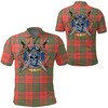 Grant Ancient Tartan Polo Shirt Featuring Celtic Scottish Warriors - Perfect For Sport Polo Lovers