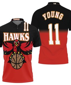 Great For Fans: Atlanta Hawks Trae Young 11 Black And Red Jersey Inspired Polo Shirt