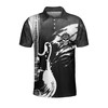 Great Gift For Music Lovers: B&W Guitar And Skull Guitarist Polo Shirt With Personalized Print