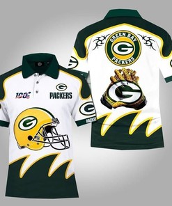 Green Bay Packers 100Th Nfl Season Celebration 3D Polo Shirt - Perfect Gift For Fans