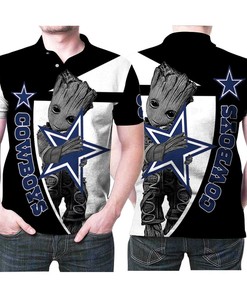 Groot Hug Dallas Cowboys Nfl Team 3D Printed Polo Shirt - Show Your Team Spirit