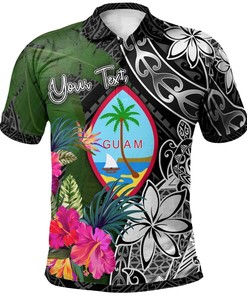 Guam Men'S Turtle Plumeria Banana Leaf Custom Print Polo T-Shirt