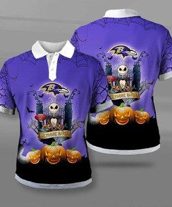 Halloween Baltimore Ravens 3D Polo Shirt - Scare Up Some Style For The Season