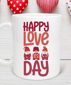 Happy Love Day Unique Mug - Long-Distance Valentines Day Gift for Couples