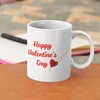 Happy Valentine's Day Coffee Mug Set, Beautiful Heart Pedals Valentine's Day Mug, Lovely Gifts for Wife or Girlfriend