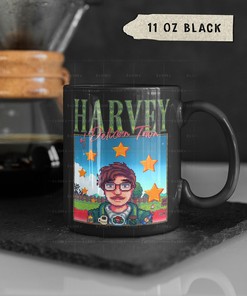 Harvey Stardew Valley Character Coffee Mug for Fans of Retro Video Games and Farming RPGs