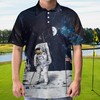 Have Fun On The Greens With Astronaut Golfing On The Moon Polo Shirt