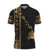 Hawaii Map Turtle Hibiscus Pattern Athletic Polo Shirt For Men