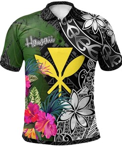 Hawaii Men'S Turtle Plumeria Banana Leaf 3D Printed Polo Shirt