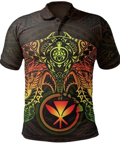 Hawaii Reggae Kanaka Maoli Turtle Manta Ray 3D Printed Polo Shirt For Men