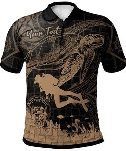 Hawaii Scuba Diving With Turtle 3D Printed Polo Shirt For Men