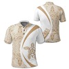 Hawaiian Gold And White Circle Turtle Polynesian Polo Shirt