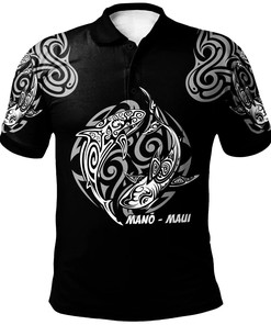 Hawaiian Shark Tattoo Polo Shirt - Recommended For Marine Life Lovers