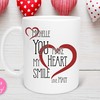 Heart Smile Valentine's Day Mug, Best Gift for Boyfriend with Love Quotes