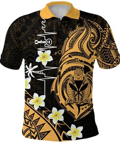 Heartbeat Turtle Plumeria Polynesian Hawaii All Over Print Polo T-Shirt