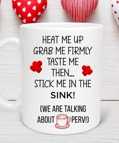 Heat Me Up Mug - Naughty and Funny Valentines Day Gift for Him with Double Mug Set
