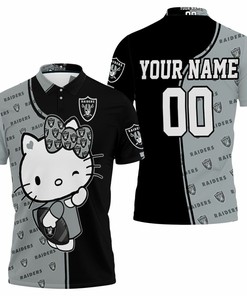 Hello Kitty Personalized Polo T-Shirt For Raiders Fans - Cute And Unique Gift