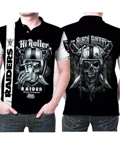 Hi Roller Skull Black Sunday Polo Shirt - Perfect Gift For Raiders Fans