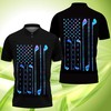 Hologram American Flag Polo Shirt For Golf Lovers - Ideal For Golf And Usa Fans