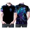 Holographic Wolf Flower 3D Printed Polo Shirt - Perfect Gift For Wolf Fans