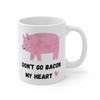 Humorous Valentines Day Mug - Bacon Puns Coffee Mug Gift Idea for Boyfriend or Girlfriend