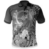 Humpback Whale With Tropical Flowers White Yap Polo Shirt For Ocean Lovers