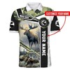 Hunting Camo Custom Name Moose Polo Shirt - Perfect Gift For Fans Of Hunting