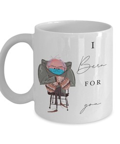 I Burn For You Bernie Sanders Coffee Mug Set - Bernie Valentines Mug Set - Bernie Mittens Coffee Cup Set