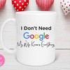 I Don't Need Google My Wife Knows Everything Valentine's Day Mug for Husband - Romantic Love Quote Cup
