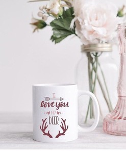 I Love You Deer Coffee Mug Set, Romantic and Lovely Valentine's Day Gift for Her