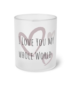 I Love You Frosted Glass Mug - Valentines Day Mug Set - Gift For Her - Double Mug - Personalised Gift Mug