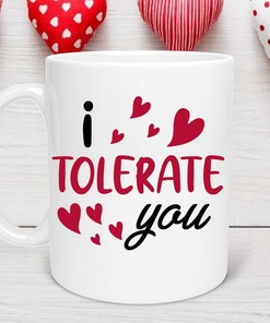 I Tolerate You Romantic Mug Set - Valentines Day Gift for Friend or Coworker