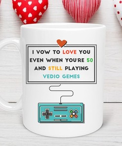I Vow to Love You Mug Set - Funny Gamer Mug for Boyfriend or Husband