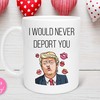 I Would Never Deport You Funny Valentine's Day Mug Set - Rude and Political Valentines Day Gift for Boyfriend