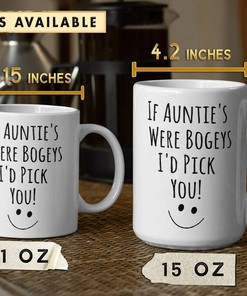 If My Auntie's We Bogeys Aunt Coffee Mug, Funny Gift | Moving Mug Gift | Best Aunt Ever | Niece Nephew Gag Gift
