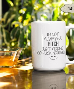 I'm Not Always A B*tch Just Kidding Go F*ck Yourself Coffee Mug | Funny Sarcastic Tea Mug Gift | Friend Gift | White Mug