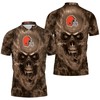 Impress With Cleveland Browns Nfl Fans Skull 3D Polo Shirt
