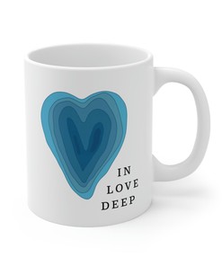 In Love Deep Blue Valentine Gift Mug - Funny Lake Lover Coffee Mug for Him and Her