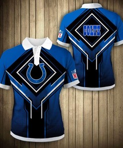 Indianapolis Colts Square Lattice 3D Polo Shirt - Perfect Gift For Fans