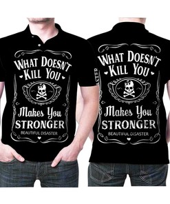 Inspirational Beautiful Disaster Skull 3D Polo Shirt For Strong People And Skull Lovers