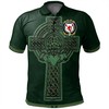 Irish Cross With Celtic Knot And Claddagh Ring Fox Irish Family Crest Polo Shirt For Authentic Irish Style