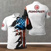 Ironworker American Skull Flag 3D Polo Shirt- Perfect Gift For Fans Of American Laborers And Patriotism