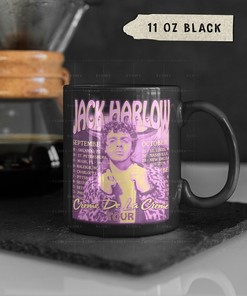 Jack Harlow me De La Creme Coffee Mug: Black Mug with Industry Baby and Rapper Hip Hop Design for Fans