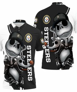 Jack Skellington And Zero Pittsburgh Steelers 3D Personalized Polo Shirt - Best Gift For Fans