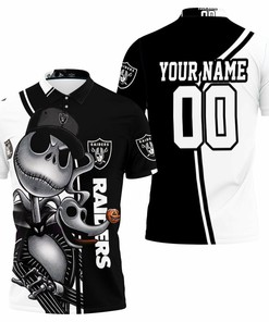 Jack Skellington Las Vegas Raiders 3D Polo Shirt- Perfect Gift For Fans Of The Nightmare Before Christmas