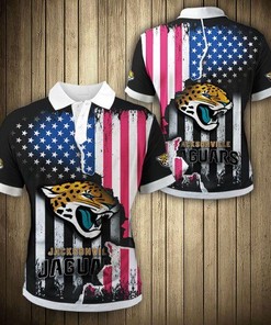 Jacksonville Jaguars American Flag Polo Shirt - Celebrate American Pride And Love For The Jags