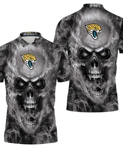 Jacksonville Jaguars Nfl Fans Skull 3D All Over Print Polo Shirt - Embrace Your Edgy Side With Fans Of The Jags